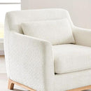 Extra Deep Accent Chair, Fabric Upholstered Comfy Reading Armchair for Living Room, Bedroom Single Seat Sofa Chair with Wood Base, Lamb Fabric by CozyNest Decor