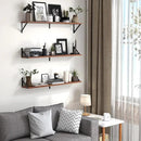 Heimlove Floating Shelves for Wall, 36 Inch Long Wood Floating Bookshelf Set of 3, Wall Mounted Hanging Shelf for Bathroom Bedroom Kitchen, Walnut by CozyNest Decor
