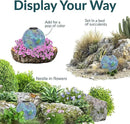 Sunnydaze 10 inch Solar Gazing Ball for Garden - Glass Outdoor Gazing Globe - Crackled Azul Terra by CozyNest Decor