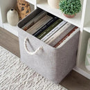 OrganiHaus 13x13 Cube Storage Bins 4 Pack, Foldable Cube Storage Organizer w/ Rope Handles, Collapsible Fabric Bins for Toys, Clothes & Closet Organization, Fabric Square Baskets - Gray by CozyNest Decor