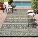 GAOMON Outdoor Rug for Patio 5'x8' Reversible Plastic Rugs Camping Mat for Outdoor, RV, Backyard, Deck, Balcony, Picnic, Beach, Black/Coffee(Bohemia) by CozyNest Decor