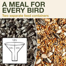 SWISSINNO No Mess Bird Feeder Davos Smart Birds - No Spill Bird Feeder for Outdoor - Mice & Rat Proof - Robust & Reliable for Hanging - Dual Food Chambers - Made in EU - Green by CozyNest Decor