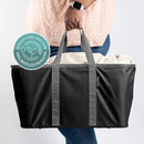CleverMade Collapsible Laundry Tote - Midnight Black Shadow Gray 2-Pack 50L - Foldable Storage Organization Container for Clothes Laundry Room Storage by CozyNest Decor