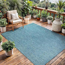 Washable Indoor Outdoor Rug Weather Resistant Carpet Modern Solid for Porch Deck Balcony Backyard Patio Rug 6x9 Aqua Blue by CozyNest Decor