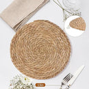 Defined Deco Woven Placemats Set of 10, 13" Round Rattan Placemats,Natural Hand-Woven Water Hyacinth, Farmhouse Weave Place Mats, Rustic Braided Wicker Table Mats for Dining Table, Home, Wedding by CozyNest Decor