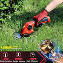 SHALL 2 in 1 Cordless Grass Trimmer & Hedge Shears - 7.2V Electric Shrub Cutter w/Pruning Scissors, Rechargeable Battery & Fast Charger by GreenHaven Gardens