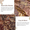 Boho Throw Blanket for Couch Sofa Bed, 100% Cotton Woven Quilt with Tassel 60”x80”, Super Soft Muslin Blanket with Patchwork Printed, Decorative Reversible Bed Blanket/Cover for All Seasons by CozyNest Decor