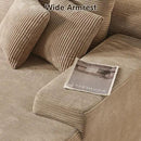 ovios 81" Oversized Sectional Double Lounge Chaise with Cloud Plush Sofa Bed, No Assembly Required, Fluffy Modern Sleeper Loveseat Chair for Indoor Living Room Bedroom Reading, Camel (Corduroy Fabric) by CozyNest Decor
