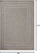 Loloi Amber Lewis Topanga Collection TOP-05 Natural/Teal 6'-7" x 9'-4" Indoor/Outdoor Area Rug by CozyNest Decor