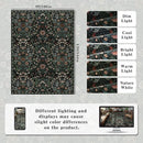 9x12 Black Vintage Floral Area Rug,Washable Large Boho Living Room Rugs,Botanical Print Non-Slip Stain Resistant Lightweight Carpet for Bedroom Dining Room Nursery by TinyTreasures Baby Boutique