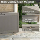 NUNU LAB 102 Gallon Large Waterproof Resin Deck Box, Lockable Outdoor Storage Box with Gas Lift, Patio Cushions, Garden Tools, Pool Supplies, Indoor Outdoor Storage Container, Grey by GreenHaven Gardens