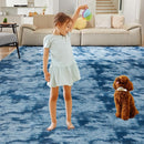 Ultra Soft Rug for Living Room, 9X12 Fluffy Shag Area Rug for Bedroom, Modern Shaggy Carpets Fuzzy Rug for Teens Dorm Nursery Home Decor Aesthetic, Upgrade Anti-Skid Durable, Tie-Dyed Blue Grey by TinyTreasures Baby Boutique