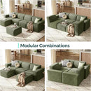 LINSY HOME Modular Sectional Sofa, 134" Boneless Couch L Shaped 4-Seat Sofa with Movable Ottoman, Corduroy Sectional Cloud Couches for Living Room, No Assembly Required, Green by CozyNest Decor