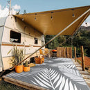 GENIMO Outdoor Rug 10' x 20' Waterproof for Patios Clearance, Reversible Outdoor Plastic Straw Camping Rug Carpet, Large Area Rugs Mats for RV, Camper, Deck, Balcony, Porch, Beach, Picnic, Grey&White by CozyNest Decor