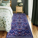 Runner Rug for Entryway: 2x6 Kitchen Rugs Non Slip Washable Ultra-Thin Soft Floral Carpet Indoor Floor Stain Resistant Carpets for Hallway Bedroom Kitchen Laundry Bathroom Dorm Blue by TinyTreasures Baby Boutique