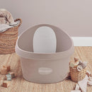 Toddler Bath Tub | Larger Bath for Bigger Kids at Bathtime | Includes Warm and Soft Foam backrest | Grippy Anti-Slip Surface | Includes Easy Drain Bath Plug | Taupe Beige by TinyTreasures Baby Boutique