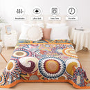 Boho Throw Blanket, 100% Organic Muslin Cotton Breathable Ultra Soft Bed Quilt Throw - All Season Floral Bird Butterfly Farmhouse Decor Blanket for Sofa Couch Chair and Gift. 50" x 60" by CozyNest Decor