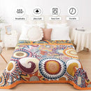 Boho Throw Blanket, 100% Organic Muslin Cotton Breathable Ultra Soft Bed Quilt Throw - All Season Floral Bird Butterfly Farmhouse Decor Blanket for Sofa Couch Chair and Gift. 80" x 90" by CozyNest Decor
