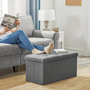 SONGMICS Mazie Collection - 30 Inches Ottoman Storage Bench, 21 Gal. Folding Chest with Breathable Linen-Look Fabric, Load up to 660 lb, for Entryway, Living Room, Bedroom, Dark Gray ULSF001G01 by CozyNest Decor