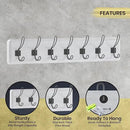 HBCY Creations Whitewash Solid Wood Wall Mounted Coat Rack with Shelf, 7 Hooks, 34" Long - Kitchen, Mudroom, Entryway, Bathroom - Includes Mounting Hardware, Coat Hanger, Dog Leash Hooks, Towel Rack by CozyNest Decor