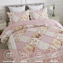 NEWLAKE Quilt Set Queen Size, Bedspread Sets Pink Botanical Floral, Reversible Quilt Bedding Set Lightweight and Breathable for All Seasons, Soft Quilted Bedspread with 2 Pillow Shams by CozyNest Decor