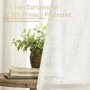 LAMIT Cream Linen Sheer Curtains 84 inch for Living Room, Linen Textured Light Filtering Drapes Bronze Grommet Boho Panels for Farmhouse/Living Room, 2 Panels, 52 x 84 Inch by CozyNest Decor