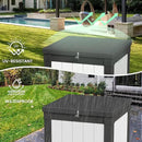 50 Gallon Storage Box, Waterproof Deck Box for Indoor & Outdoor Use, Lockable Pool Storage Bin for Package Delivery, Outdoor Bench for Patio Cushions, Garden Tools, Backyard, Black & White by CozyNest Decor