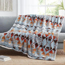 CASAAGUSTO Boho Sherpa Blanket,Teal Aztec Twin Blanket, Ultra Soft, Warm, Cozy, Plush, Thick Fleece Western Blanket for Couch, Bed, Sofa (Blue Grey 60 * 80 Inch) by CozyNest Decor