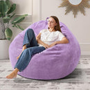 3.5FT Bean Bag Chairs Teardrop Bean Bag Chair for Adults Beanbag Chair with Memory Foam Filled Machine Washable Cover for Living Room, Bedroom (Large,Purple) by TinyTreasures Baby Boutique