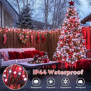 JMEXSUSS 500 LED Red and White Christmas Lights, 173ft 8 Modes Christmas String Lights Outdoor Waterproof Plug in Christmas Tree Lights for House Xmas Tree Party Holiday Decor by GreenHaven Gardens