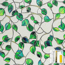 Window Privacy Film Stained Glass Decorative Static Clings Frosted Window Tint for Home Room Decor Bathroom Door Car Stickers with Glittering Effect, Removable(Blue & Green pothos Botanical) by CozyNest Decor