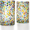 Hand Blown Mexican Drinking Glasses Confetti Premium Barware Gift by The Wine Savant