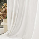 MYSKY HOME Natural Linen White Curtains 84 Inches Long, Semi Sheer Soft Cotton Window Drapes Set for Living Room Back Tab Elegant Cute Look Country Bedroom Curtains, 50" x 84", Beige, Pack-2 by CozyNest Decor