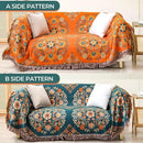 Fall Throw Blanket for Couch Bed Chair,100% Cotton Soft Lightweight Blanket Rustic Quilt -Orange Floral Printed Farmhouse Decor Bed All Season Blankets,60"×80" by CozyNest Decor