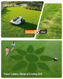 YUKA Mini 500H Robotic Lawn Mower Reception 0.12 Acre,Max. 0.17 Acre, Ultrasense AI Vision+ RTK Positioning, Auto Mapping, App Control, 50% Slope, Cutting Height 2''~3.5'', 15 Mowing Zones by GreenHaven Gardens