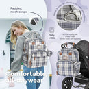 RUVALINO Diaper Bag Backpack, Multifunction Travel Pack Maternity Baby Changing Bags, Large Capacity, Waterproof, Blue Plaid by TinyTreasures Baby Boutique