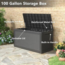 KAMABOKO 101 Gallon Waterproof Large Resin Deck Box, Lockable Large Outdoor Storage Boxes Indoor Outdoor Storage Container for Patio Cushions, Gardening Tools, Pool Supplies, Black by CozyNest Decor