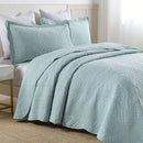 MarCielo 3-Piece 100% Cotton Oversized Bedspread Lightweight Quilt Coverlet Embroidery Farmhouse Bedding (Tf Aruba Blue, Oversized King (118"x106")) by CozyNest Decor