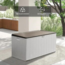 110 Gallon Pro Outdoor Storage Box, Waterproof Resin Deck Box for Patio, Pool, and Garden, Lockable Bin for Cushions, Tools, and Accessories, UV-Resistant, Grayish Brown by GreenHaven Gardens