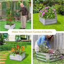 Sunnydaze 11.75" H Raised Metal Garden Bed - Galvanized Raised Garden Bed Outdoor for Vegetables and Flowers - Silver - Square by GreenHaven Gardens