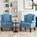 Accent Chair, High Back Upholstered Armchair with High Resilience Sponge & Wood Legs, Mid-Century Modern Comfy Single Sofa Reading Chairs for Living Room, Bedroom (Blue, Set of 1) by CozyNest Decor
