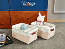 DECOMOMO Small Storage Basket, Closet Storage Bins, Baskets for Organizing Shelves (Beige & White, Small - 6 Pack) by CozyNest Decor