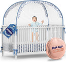 Crib Tent to Keep Baby from Climbing Out – Pop Up Crib Net Canopy with Strong Breathable Mesh, Double Auto-Lock Zippers & Durable Frame – Easy Install Baby Safety Cover for Standard Cribs by TinyTreasures Baby Boutique