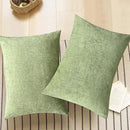 CaliTime Throw Pillow Covers Decorative 20 X 26 Inches Pack of 2 Cozy Chenille Standard Pillow Shams Cases for Couch Sofa Bed Living Room Home Sage Green by CozyNest Decor