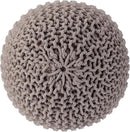 REDEARTH Round Pouf Foot Stool Bean Bag Ottoman - Hand Knitted Boho Pouffe - Home Decor Poof - Stuffed Foot Rest for Living Room - Nursery - Bedroom - Patio (19.5"x19.5"x14") - Taupe by CozyNest Decor