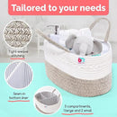 Rope Diaper Caddy - Storage for Baby and Toddler Items - Portable Cotton Organizer Easily Holds Diapers, Wipes, Clothing - Useful for Nursery, Bedroom (Beige, Extra Large) by CozyNest Decor