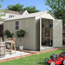 UDPATIO Outdoor Storage Shed 7.5x10.7 FT, Plastic Garden Shed for Bike, Garbage Can, Tool, Outside Sheds & Outdoor Resin Shed with Lockable Door for Backyard, Patio, Lawn, Standstone by GreenHaven Gardens