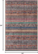 Keen Home Design 2x3 Rug - Machine Washable Entry Rug with Non-Slip Backing, Ideal for Enteryway, Kitchen, Bathroom, Laundry Room - Vintage, Easy Clean, Durable, Low Pile Rug - (2' x 3') by CozyNest Decor