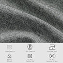 Macochico Pinch Pleated Blackout Curtains 102 Inches Long 100% Blackout Natural Linen Drapes for Bedroom Living Room Windows Farmhouse Burlap Curtains with Tieback 52”Wx102”L Mid Grey 1 Panel by CozyNest Decor