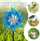 Hausse 10 Pack Reflective Pinwheels with Stakes, Extra Sparkly Pin Wheel for Garden Decor, Bird Repellent Devices Deterrent to Scare Birds Away from Yard Patio Farm, Blue by CozyNest Decor